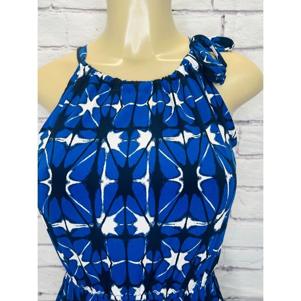 Banana Republic Womens Blue White Printed Halter Sleeveless Mini Dress Size XS - Picture 3 of 7
